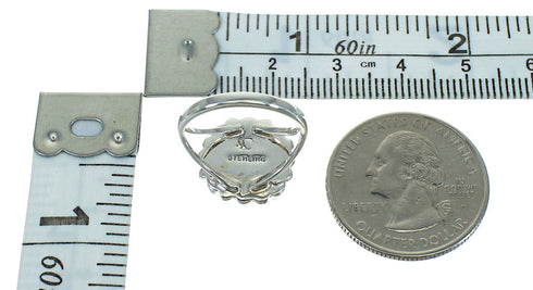 Turquoise Southwestern Genuine Sterling Silver Ring Size 7 YX86992